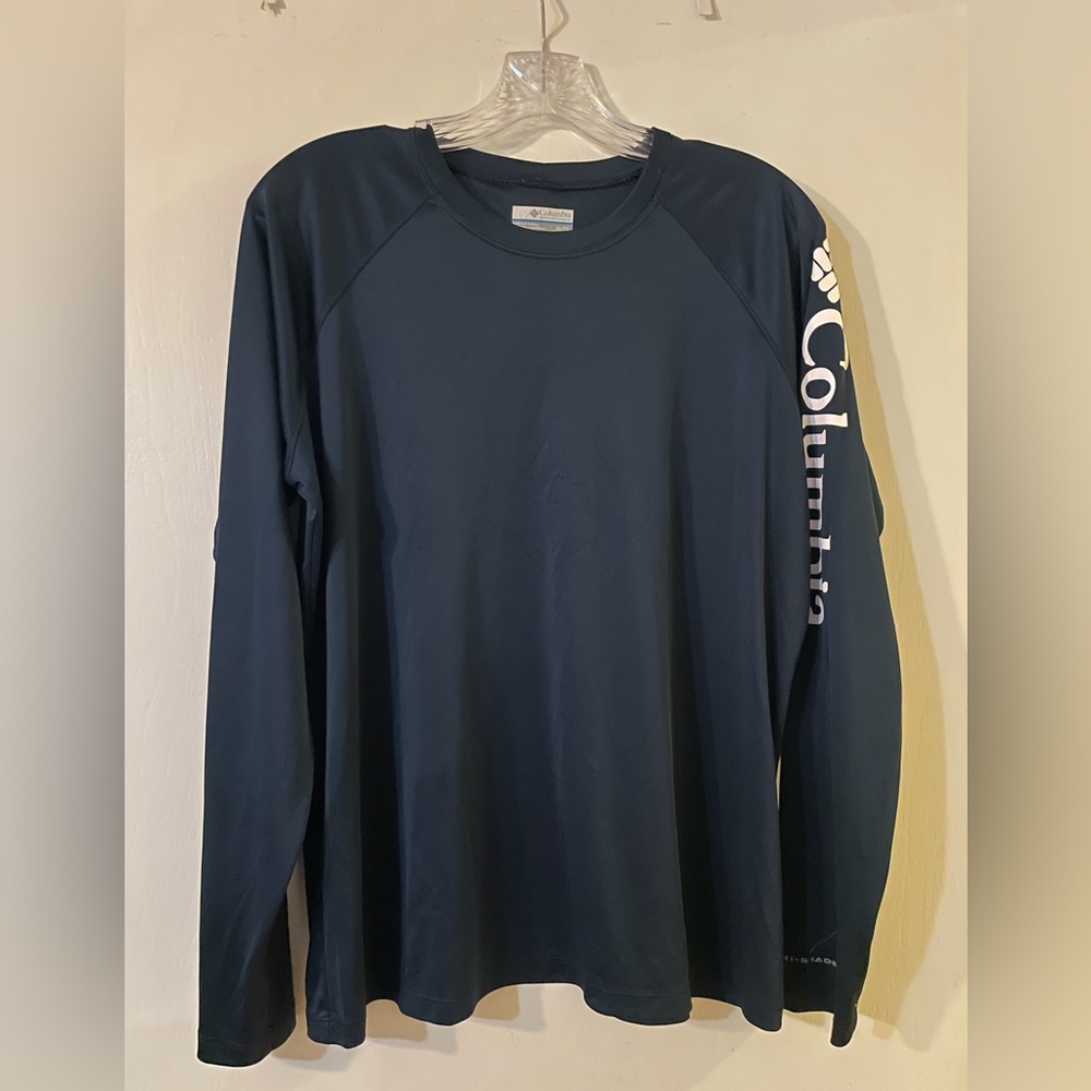 Columbia Navy Blue PFG Long Sleeve Shirt XL